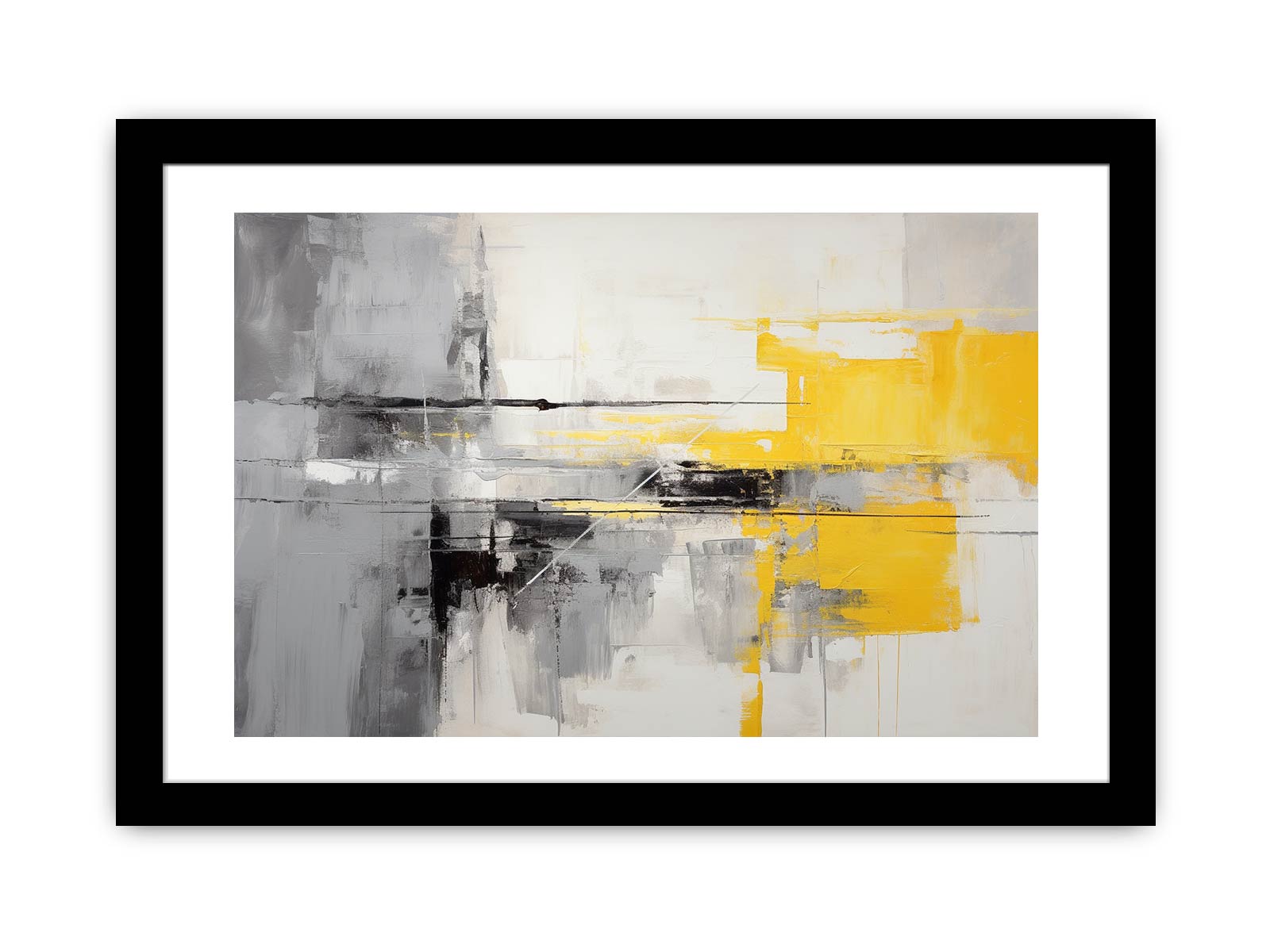 Grey Yellow  Abstract