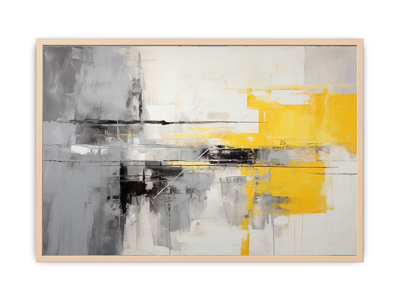 Grey Yellow  Abstract