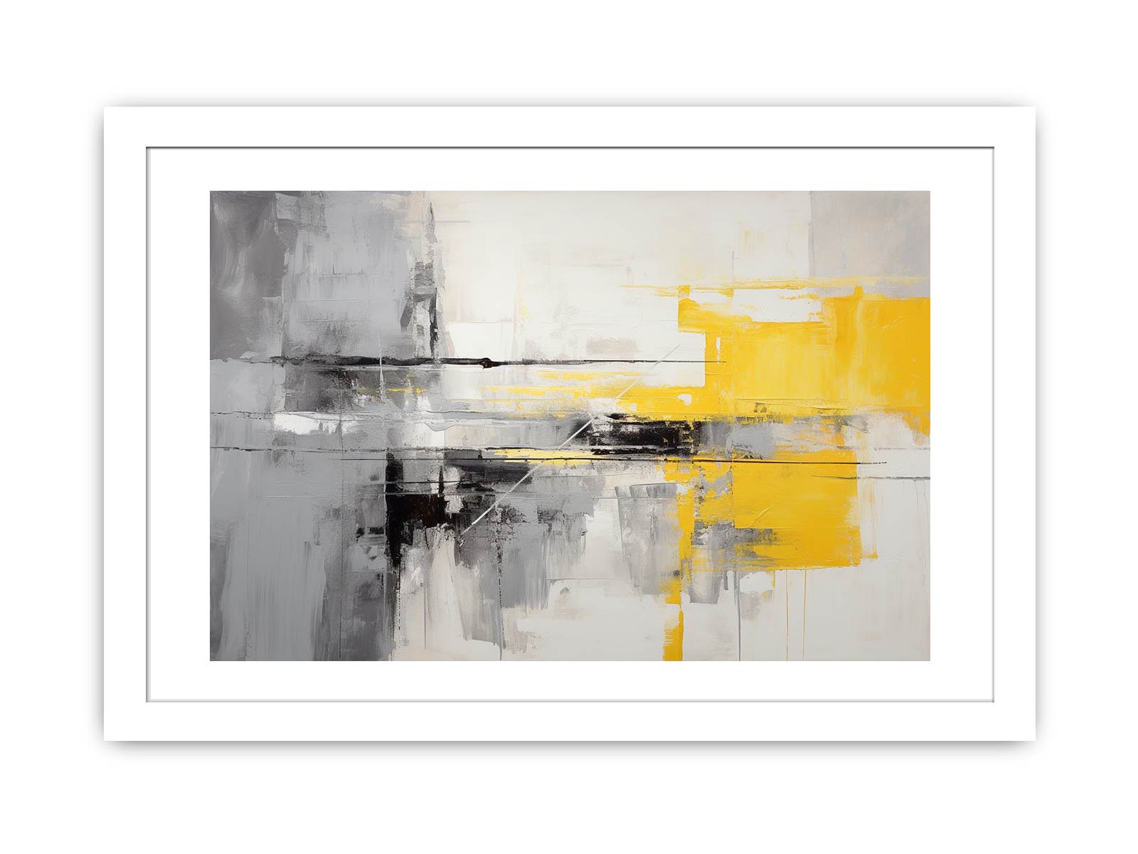 Grey Yellow  Abstract