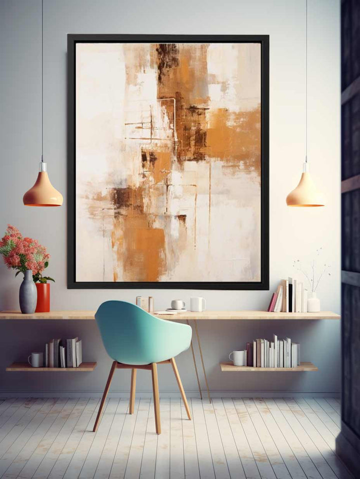 Brown White Art Painting  