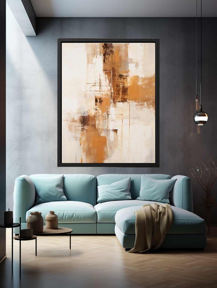 Brown White Art Painting  