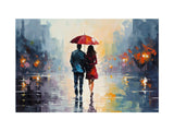 Man Woman walking under  Umbrella artwork preview