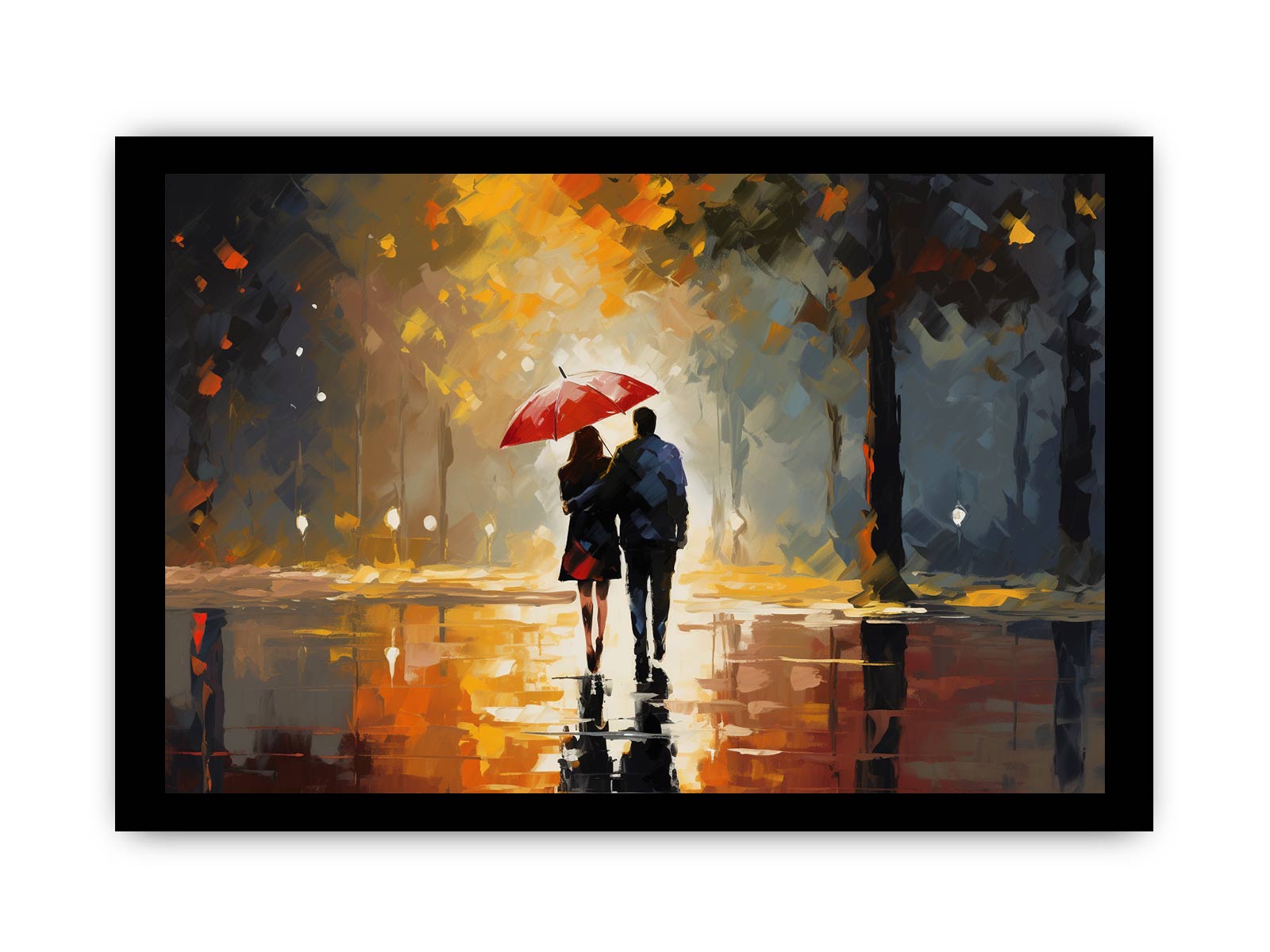 Couple Under Umbrella  Art