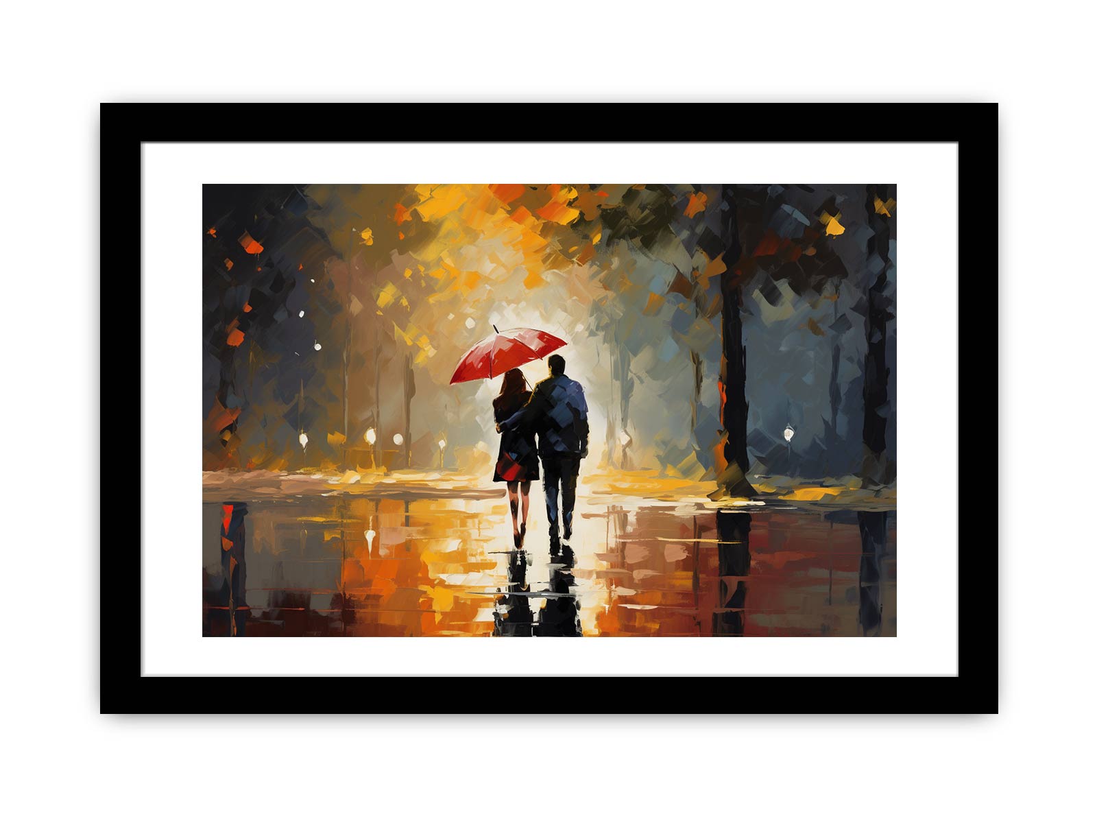 Couple Under Umbrella  Art