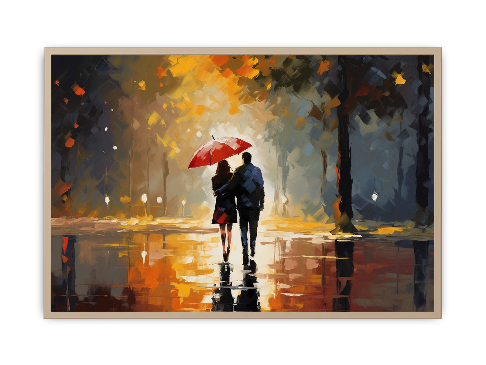 Couple Under Umbrella  Art