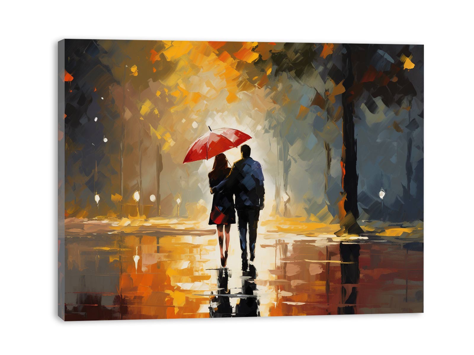 Couple Under Umbrella  Art