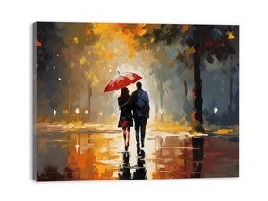Couple Under Umbrella  Art