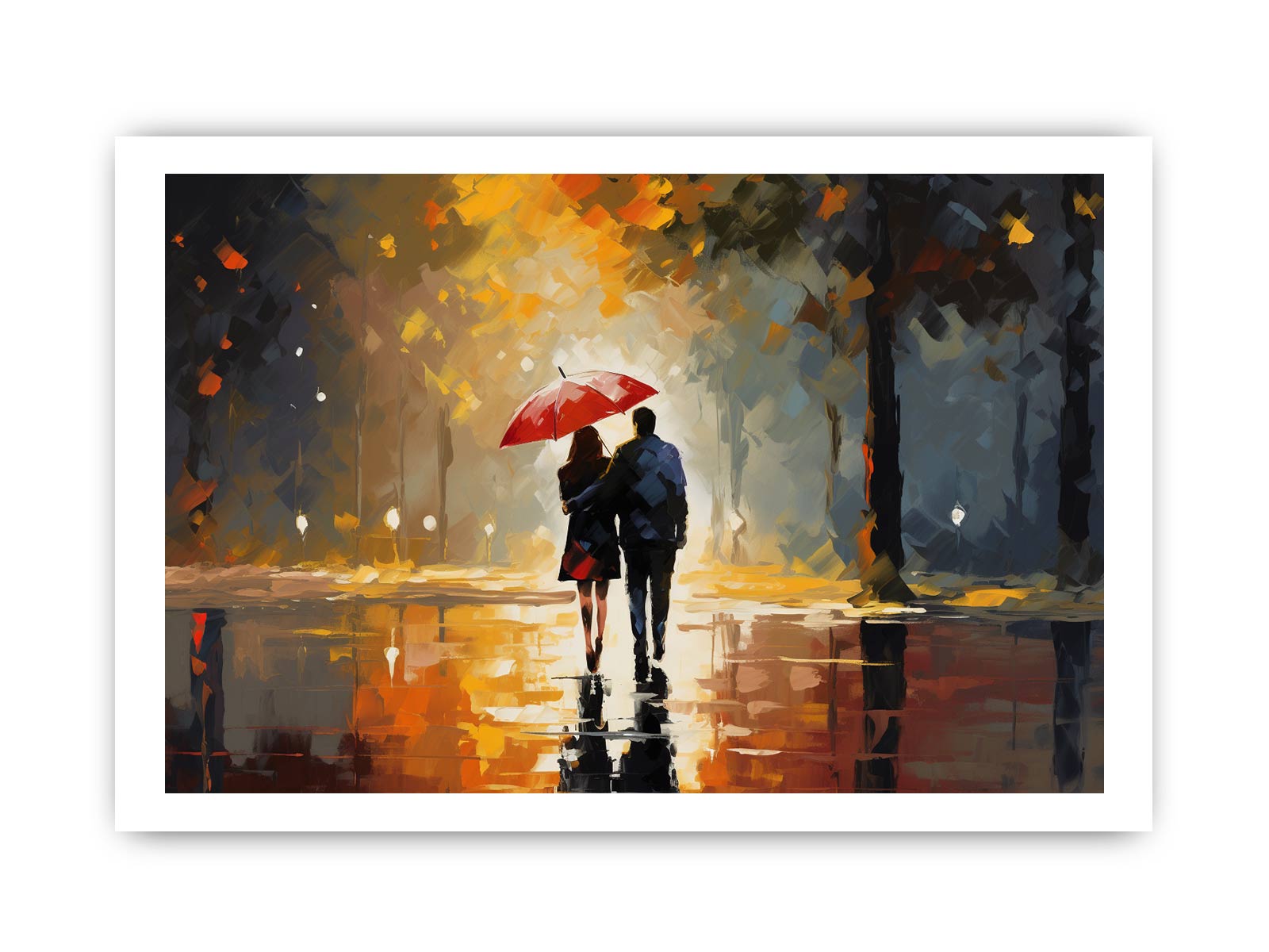 Couple Under Umbrella  Art