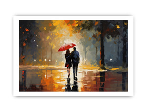 Couple Under Umbrella  Art