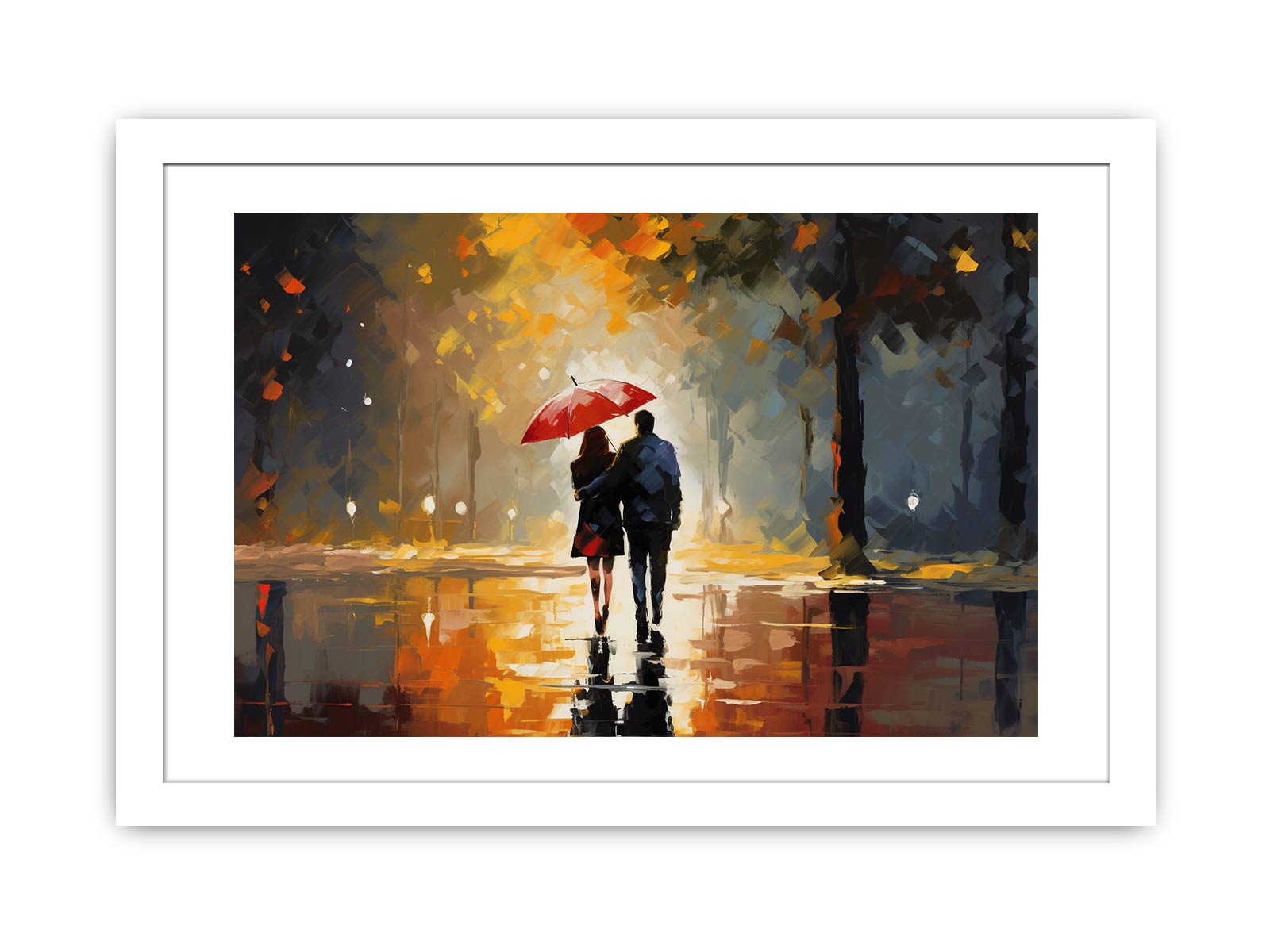 Couple Under Umbrella  Art