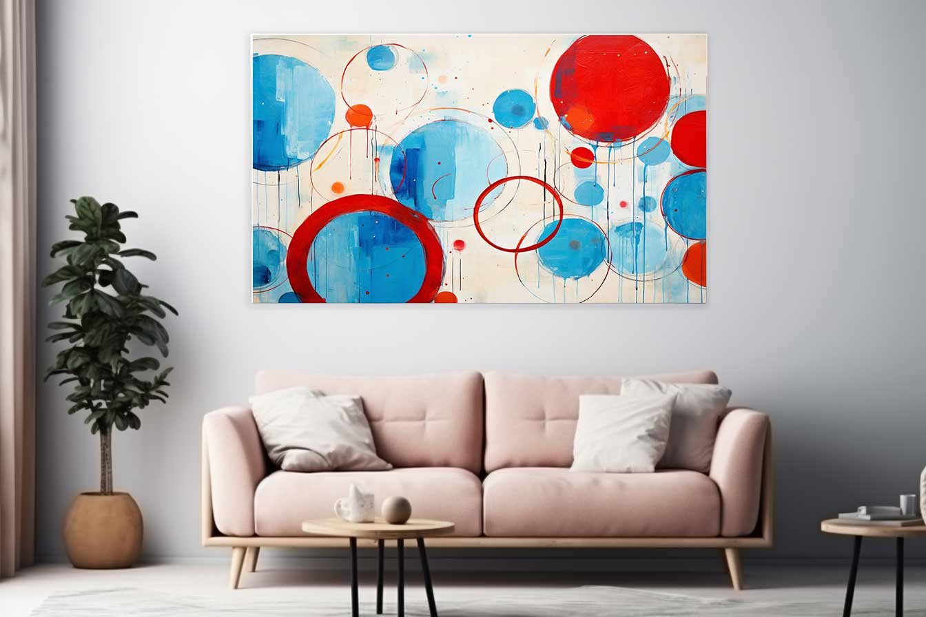 Blue Red Circle Abstract