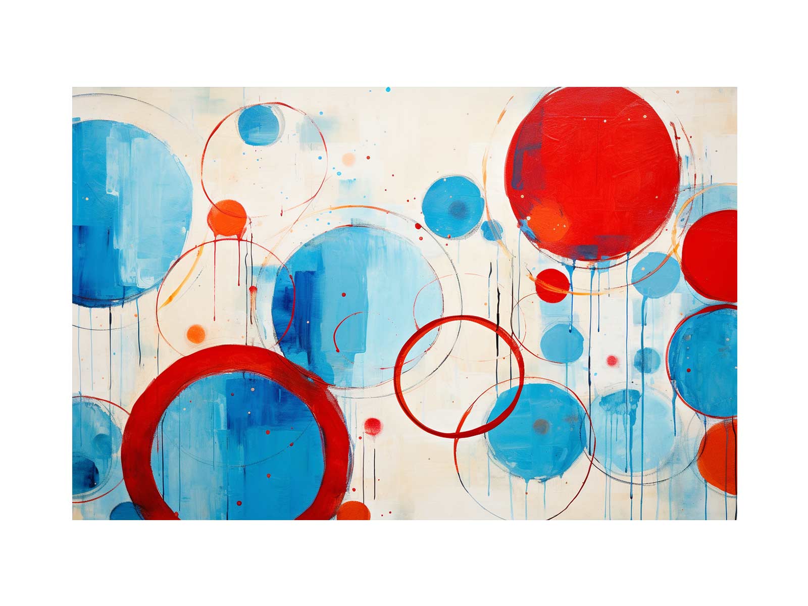 Blue Red Circle Abstract