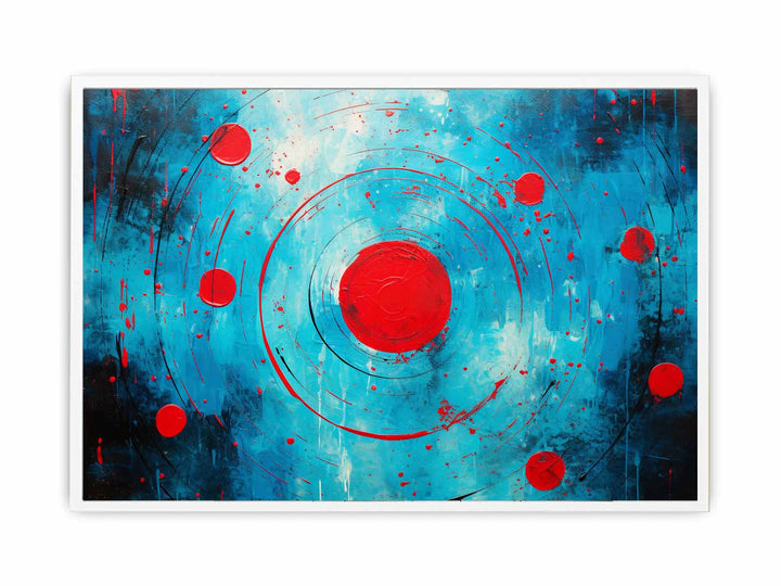 Red Black Circle Painting   Canvas Print