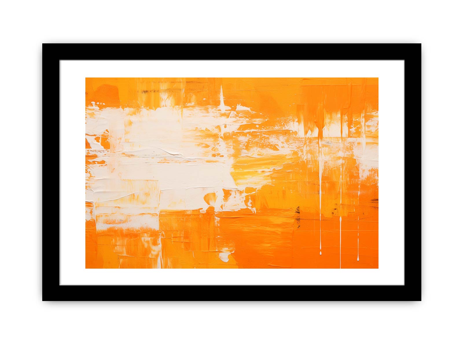 Orange White Abstract