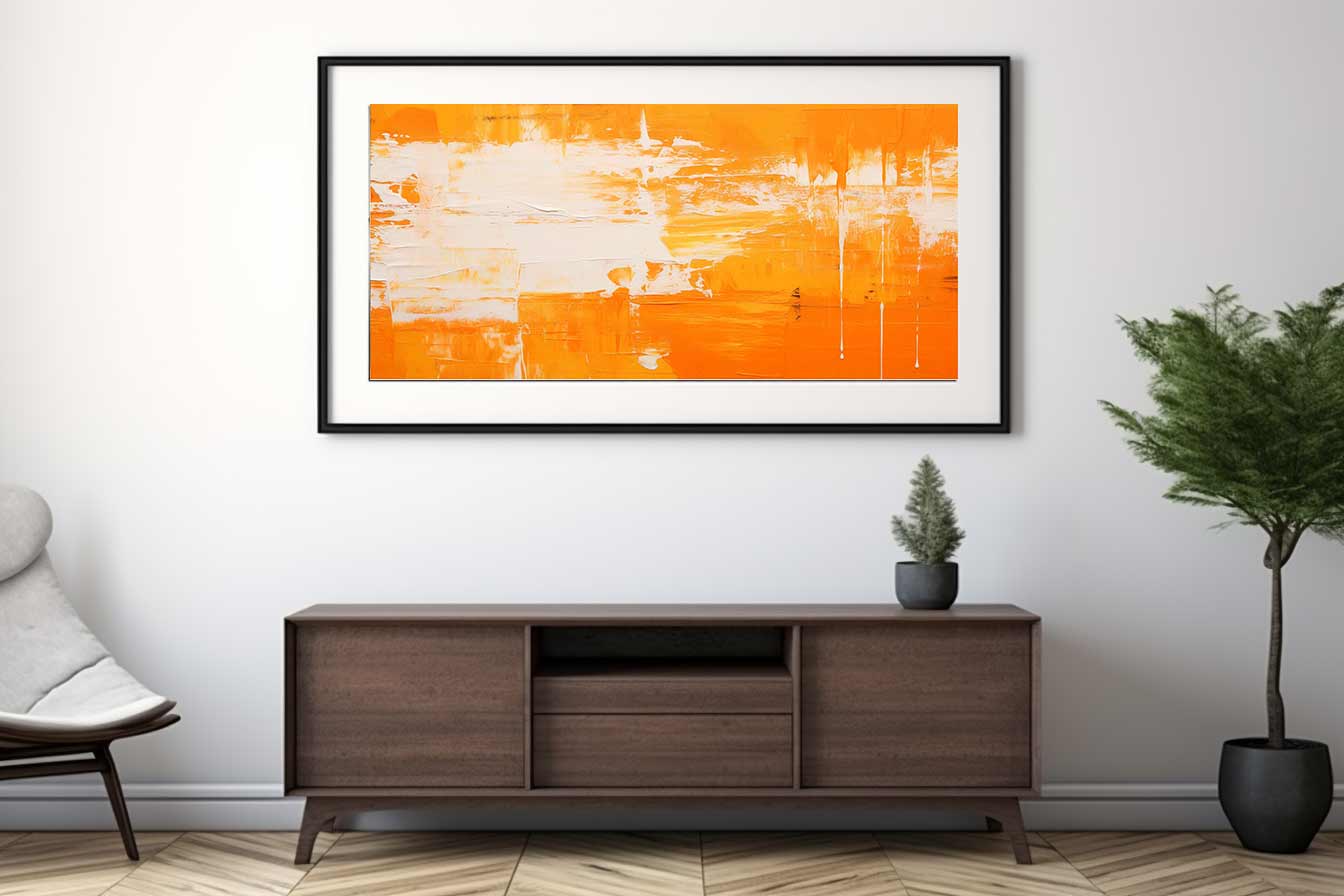 Orange White Abstract