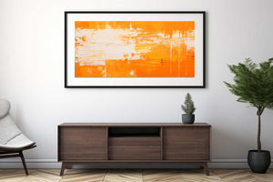 Orange White Abstract