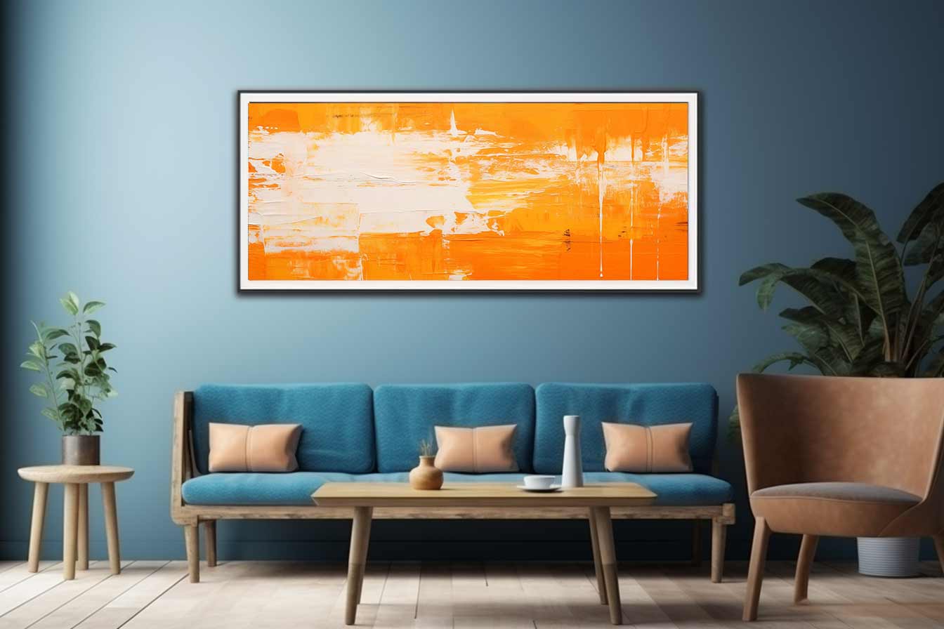 Orange White Abstract