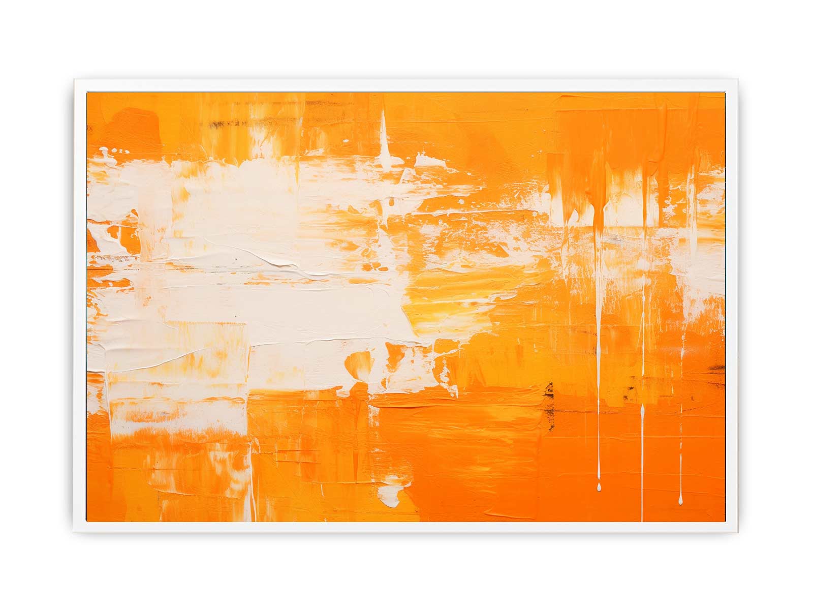 Orange White Abstract