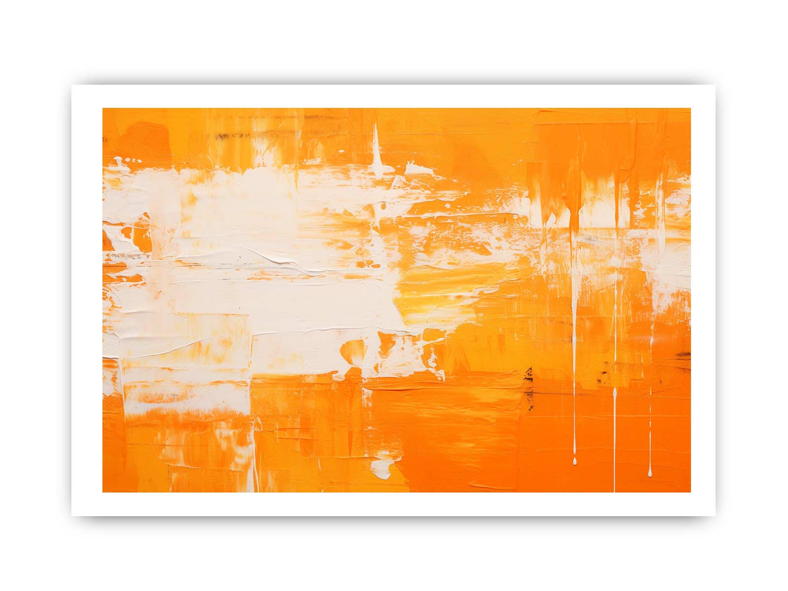 Orange White Abstract