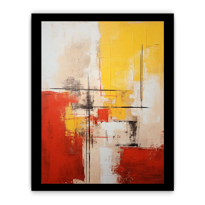 Yellow Red Abstract Painting