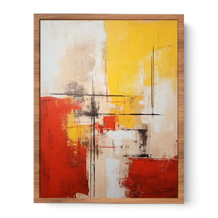 Yellow Red Abstract Painting