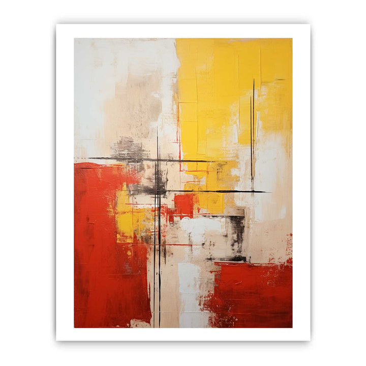 Yellow Red Abstract Painting