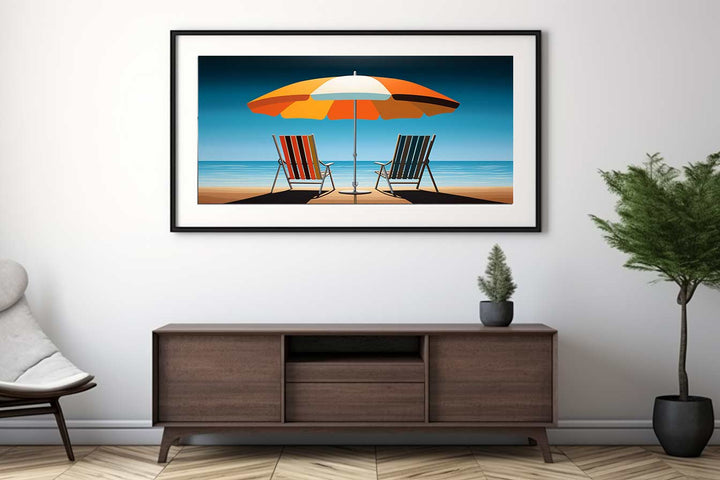 Modern Umbrella Chair Art Painting  