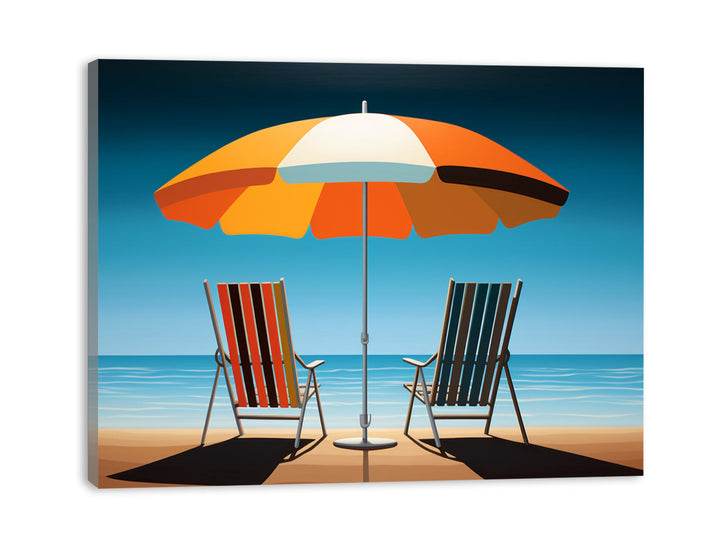 Modern Umbrella Chair Art Painting  
