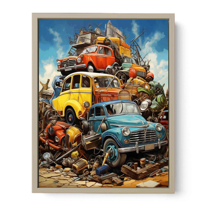 Vehicles Modern Art Painting Framed Print