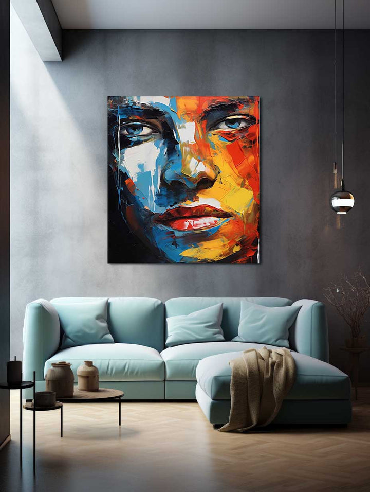 Man Face Modern Art Painting