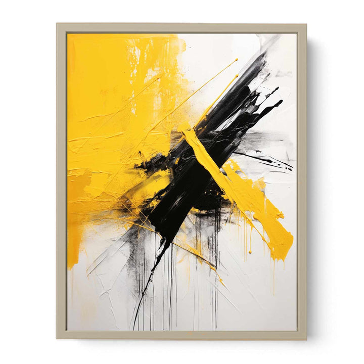 Abstract White Yellow Painting