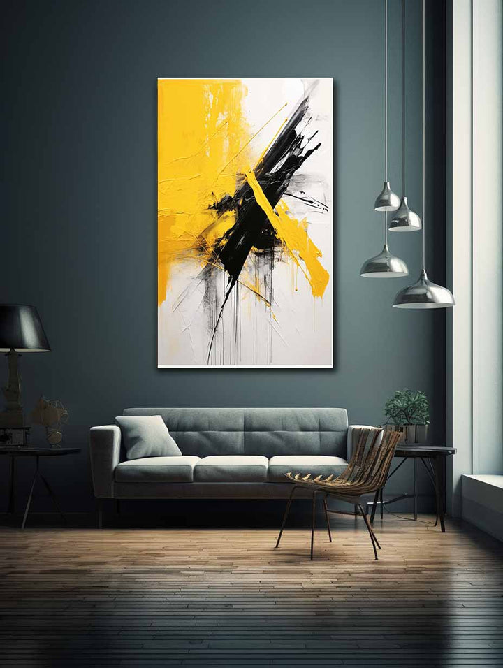 Abstract White Yellow Painting
