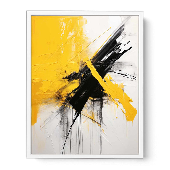 Abstract White Yellow Painting