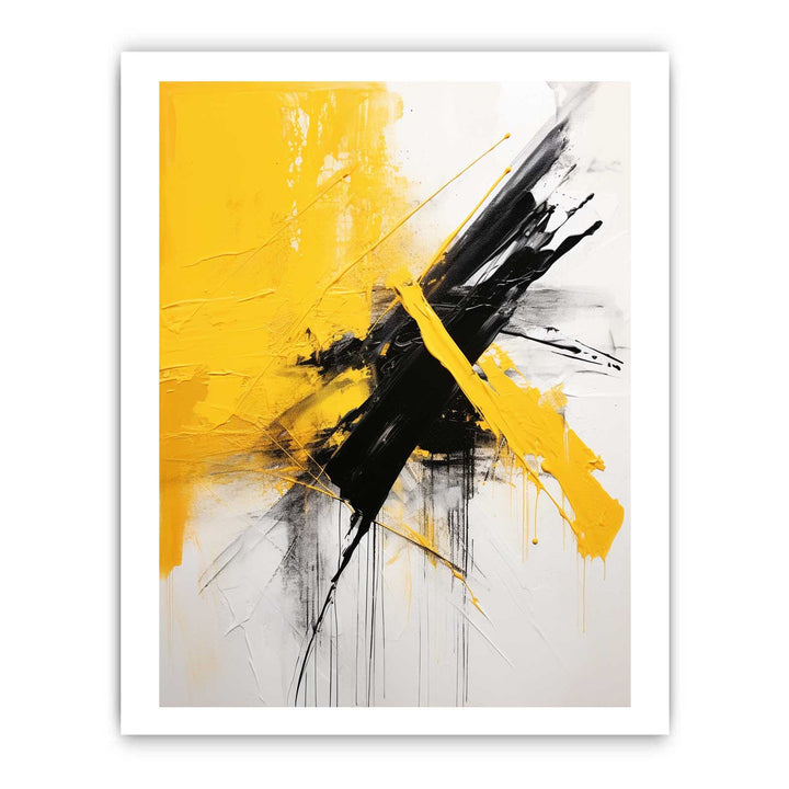 Abstract White Yellow Painting