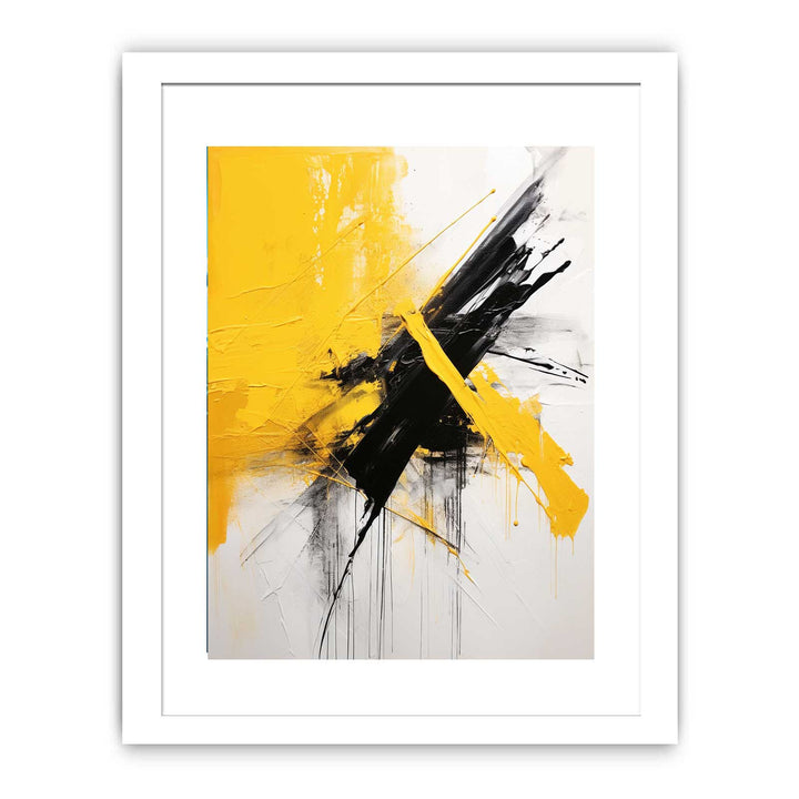 Abstract White Yellow Painting