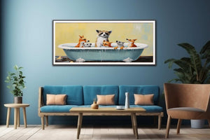Animal Bathing  In Tub