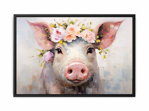Pig Flower Modern Art Painting