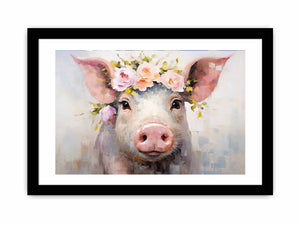 Pig Flower Modern Art Painting