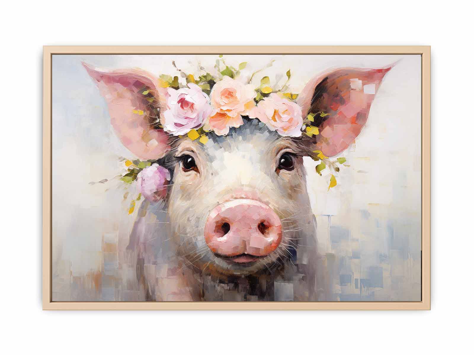 Pig Flower Modern Art Painting