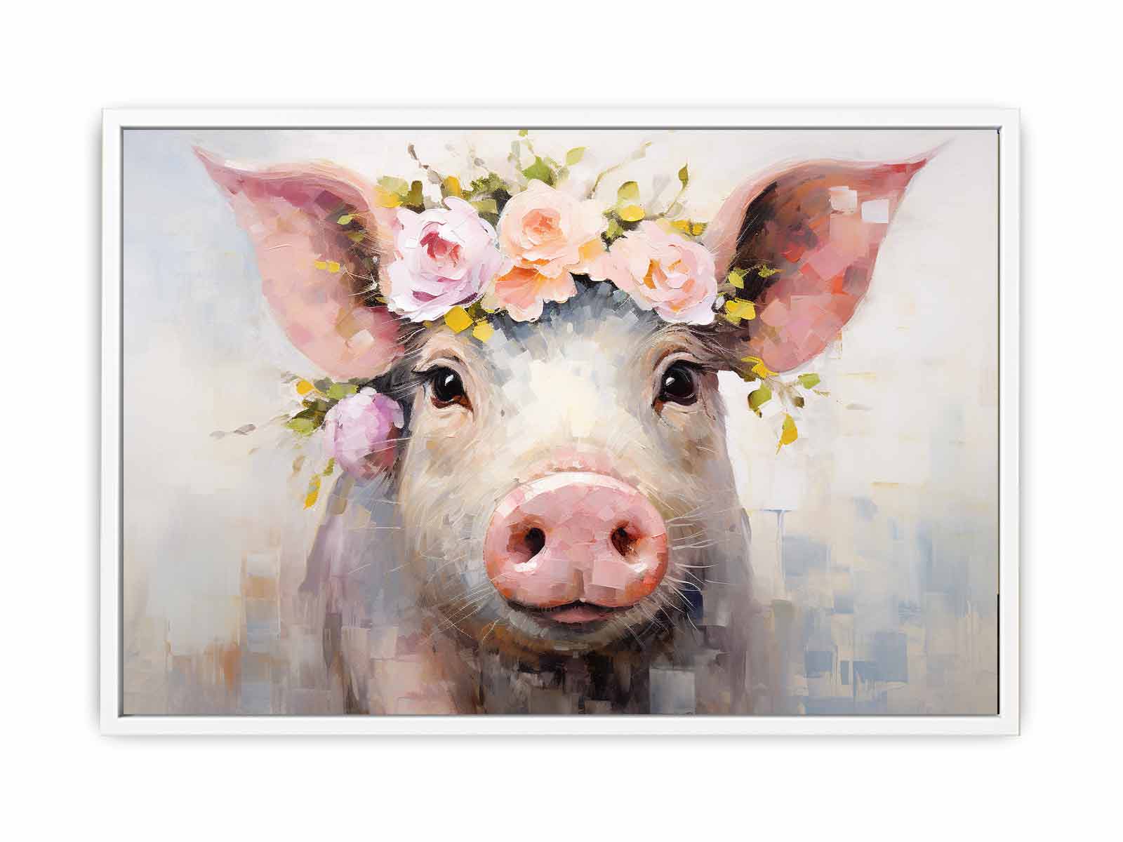Pig Flower Modern Art Painting