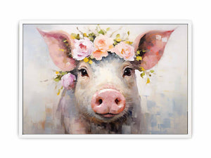 Pig Flower Modern Art Painting