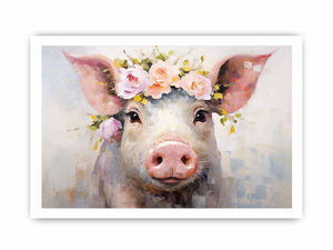 Pig Flower Modern Art Painting