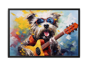Dog Playing Guitar Modern Art