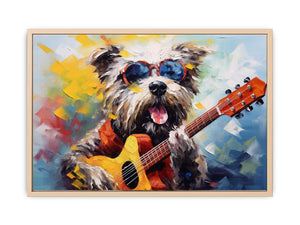 Dog Playing Guitar Modern Art