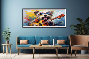 Dog Playing Guitar Modern Art