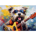 Dog Playing Guitar Modern Art
