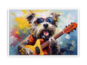 Dog Playing Guitar Modern Art