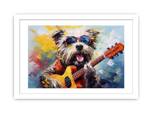 Dog Playing Guitar Modern Art