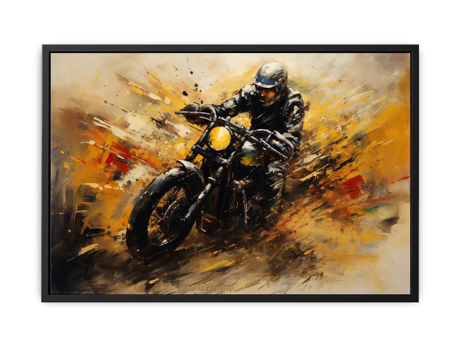 Motorcycle Modern Art Painting
