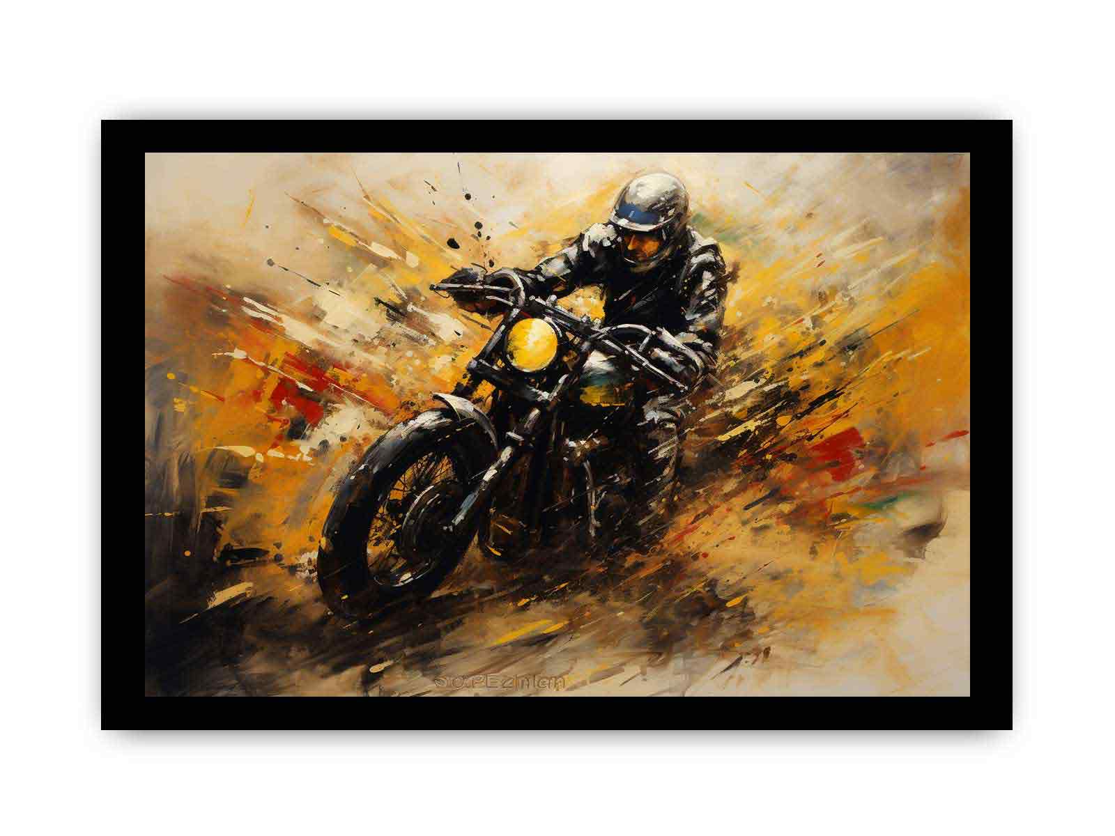 Motorcycle Modern Art Painting